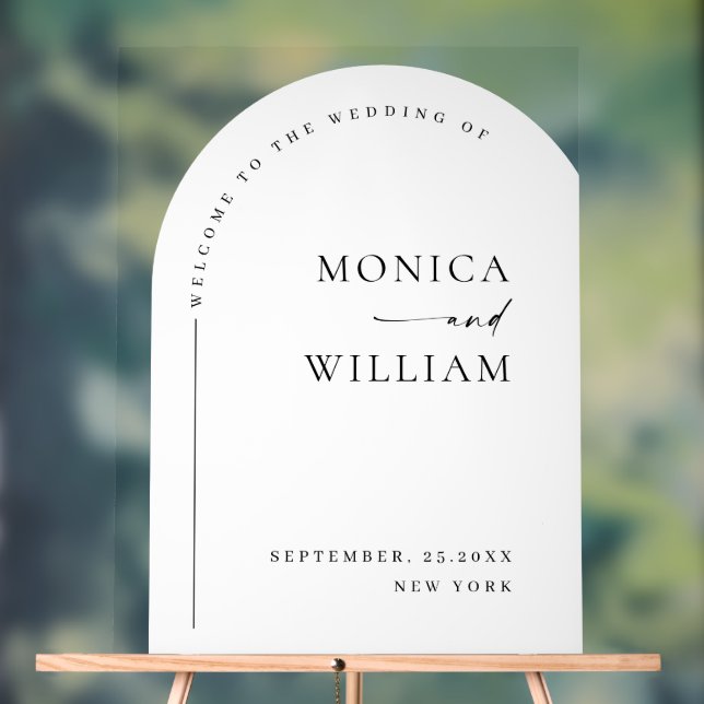 Elegant Minimalist WELCOME Wedding Acrylic Sign (Neutral)