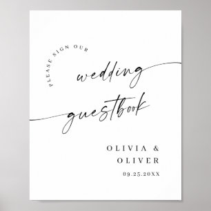 Elegant Minimalist Welcome Wedding Calligraphy Poster