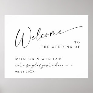 Elegant Minimalist Welcome Wedding Calligraphy Poster
