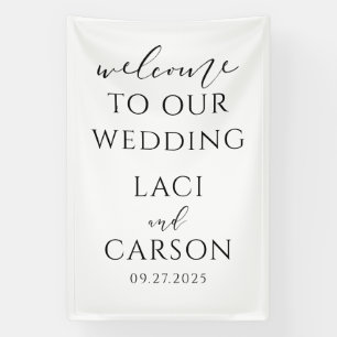 Elegant Minimalist Welcome Wedding Sign Banner