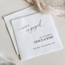 Elegant Minimalist We're Engaged Engagement Party