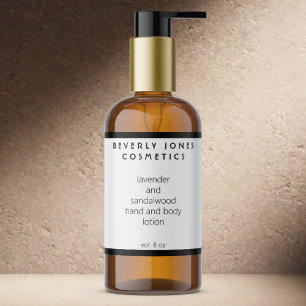 Elegant Minimalist White and Black Cosmetics Label