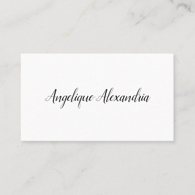 Elegant Minimalist White Business Card (Front)