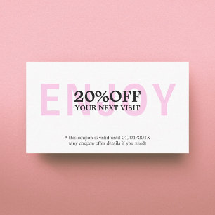 Elegant Minimalist White Light Rose Bold Beauty Discount Card