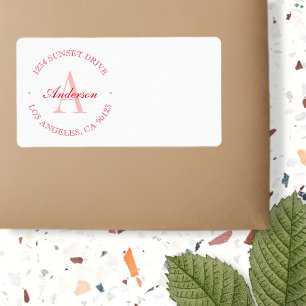 Elegant Minimalist White & Red Monogram