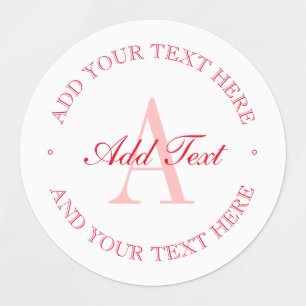 Elegant Minimalist White & Red Monogram Waterproof