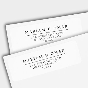 Elegant Minimalist White Return Address