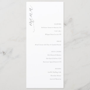 Elegant Minimalist White Serif Menu