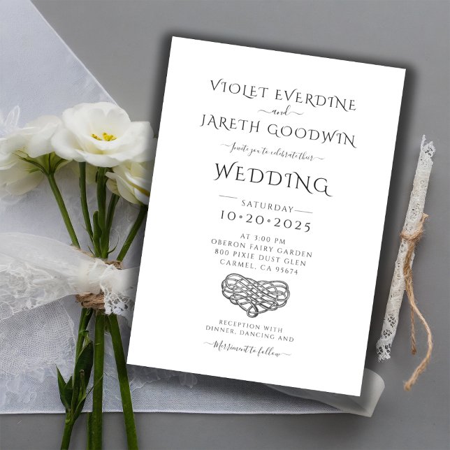 Elegant Minimalist White Wedding Invitation (Creator Uploaded)