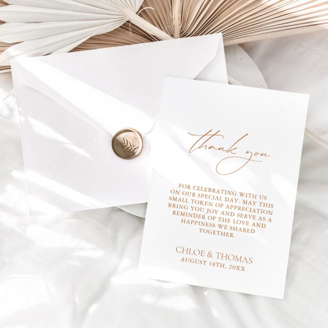 Elegant Minimalist White Wedding Thank You Card (Creator Uploaded)