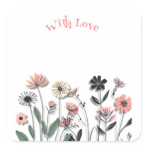Elegant Minimalist Wildflower Sticker 