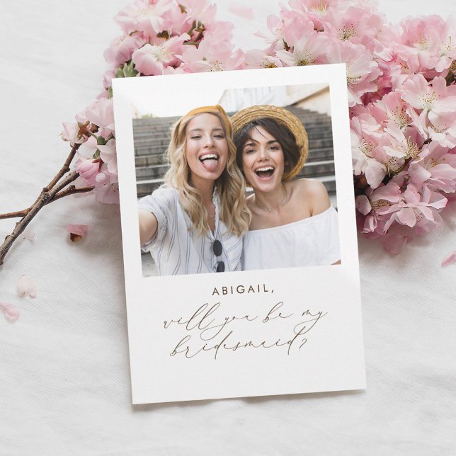 Elegant Minimalist Will You Be My Bridesmaid Photo (Creator Uploaded)