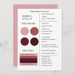 Elegant Minimalist Wine Bridesmaid Invitation