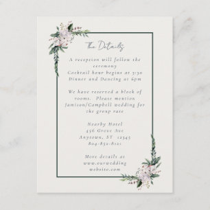 Elegant Minimalist Winter Wreath White Green Enclosure Card