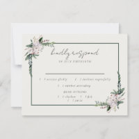 Elegant Minimalist Winter Wreath White Green RSVP 