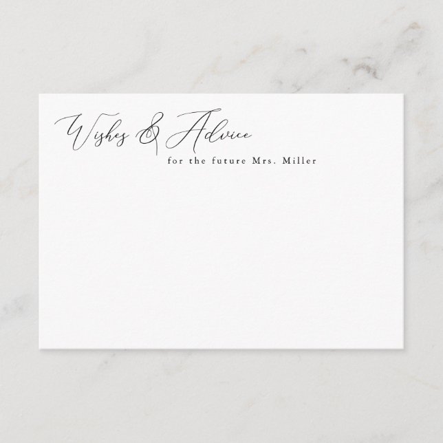 Elegant Minimalist Wishes & Advice Cards (Front)