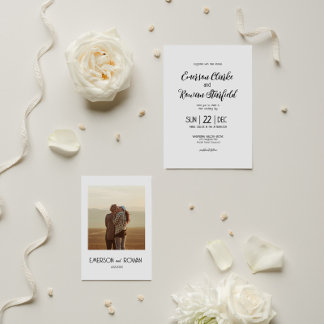 Elegant minimalist with Photo editable Wedding Invitation