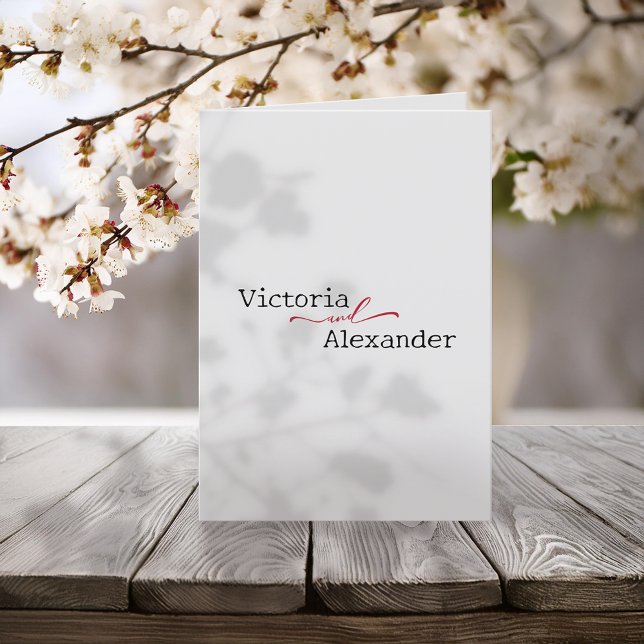 Elegant Minimalist With Red Accents Wedding Programme (Creator Uploaded)