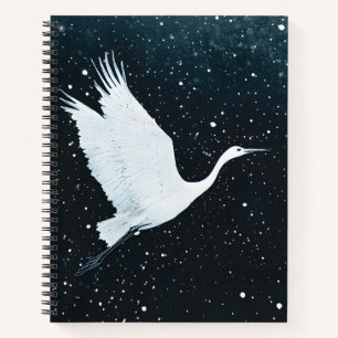 Elegant Minimalist Zen Crane Flight Notebook