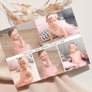 Elegant Minimalistic Baby Shower Photo Thank You Card