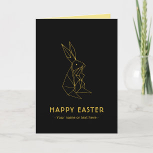 Elegant Minimalistic Black and Gold Happy Easter Card