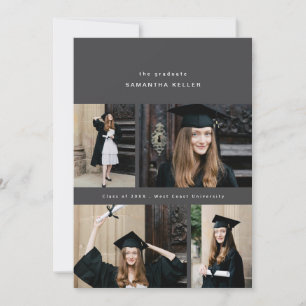 elegant minimalistic collage of 4 photos photocard announcement