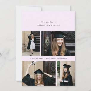 elegant minimalistic collage of 4 photos photocard announcement