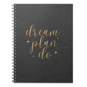 Elegant Minimalistic Dream Plan Do Organizer Notebook