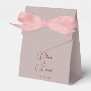 Elegant Minimalistic Dusty Rose Wedding Favour Box