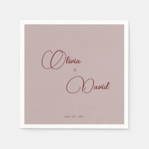 Elegant minimalistic Dusty Rose Wedding Napkin