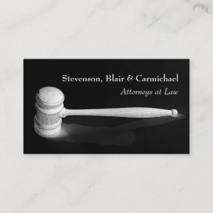 Elegant Minimalistic Gavel Judge Attorney Business Card