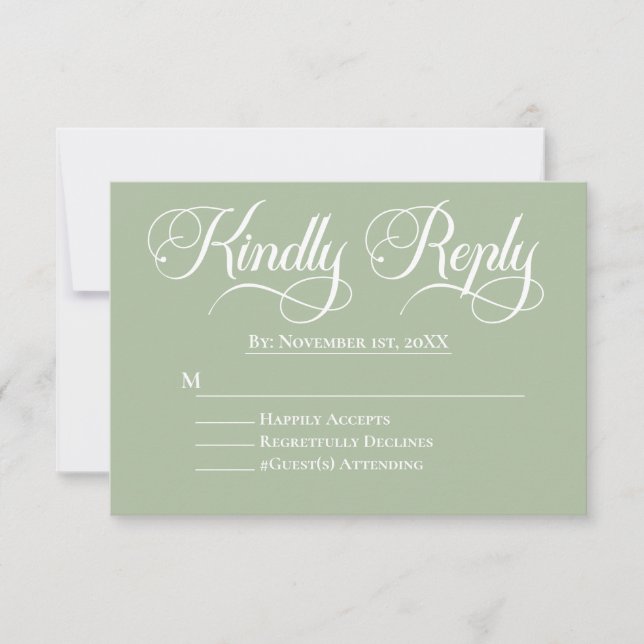 Elegant Minimalistic Islamic Wedding RSVP (Front)