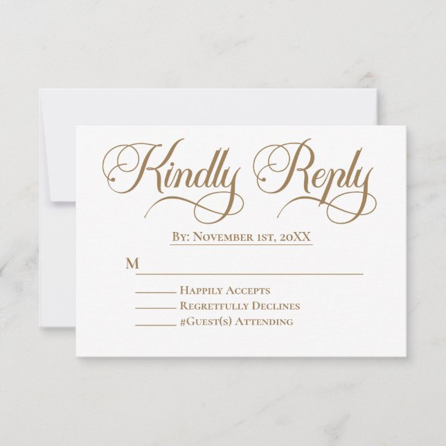 Elegant Minimalistic Islamic Wedding RSVP Card (Front)