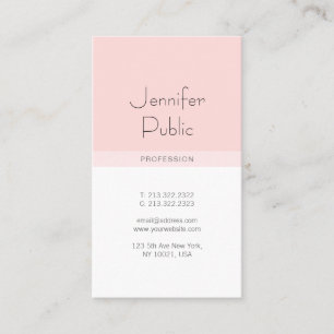 Elegant Minimalistic Luxury Pink Design Trendy Business Card