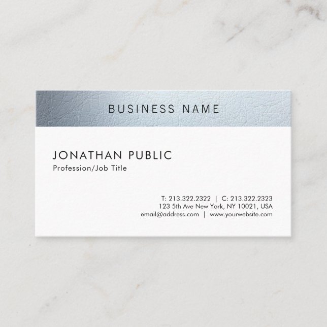 Elegant Minimalistic Modern Clean Stylish Plain Business Card (Front)