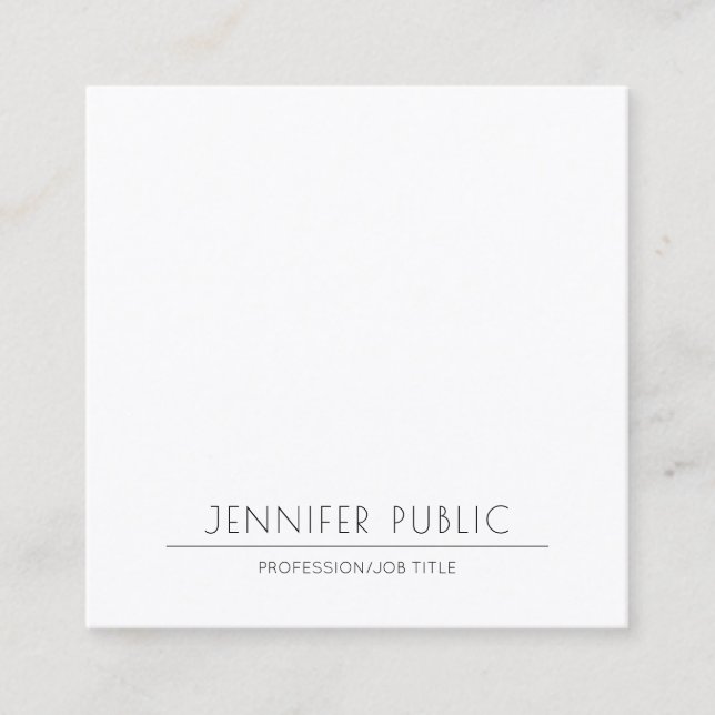 Elegant Minimalistic Modern Plain Trendy Luxury Square Business Card (Front)