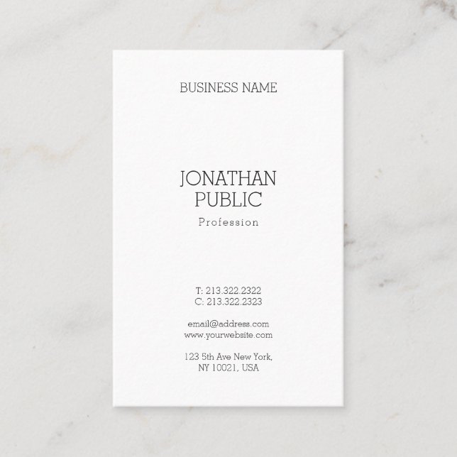 Elegant Minimalistic Modern Professional Template Business Card (Front)