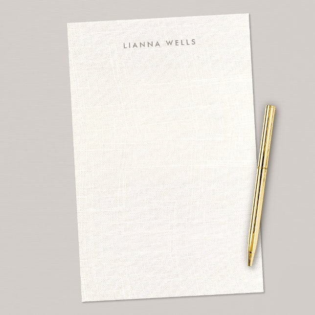 Elegant  Minimalistic Personalised Linen (image)  Stationery (Elegant ivory linen background stationery - EXPLORE COLLECTION BELOW)