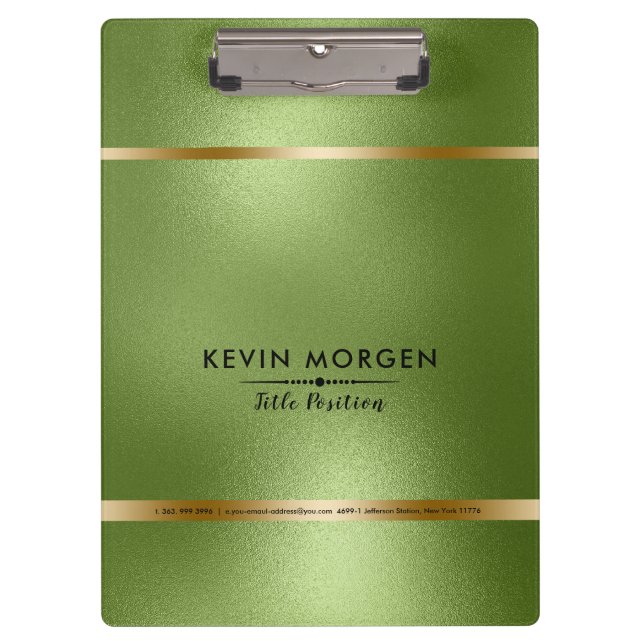 Elegant Minimalistic Shimmering Green Background Clipboard (Front)