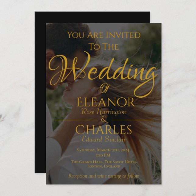 Elegant, Minimalistic Summer Wedding Invitation  (Front/Back)