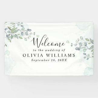 Elegant Minimalistic Watercolor Greenery Banner