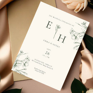 Elegant & Minimalistic Wedding Botanical Invitatio Invitation