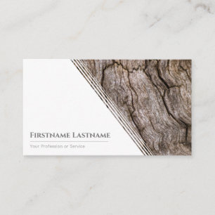 Elegant minimalistic white wooden style wood grain business card