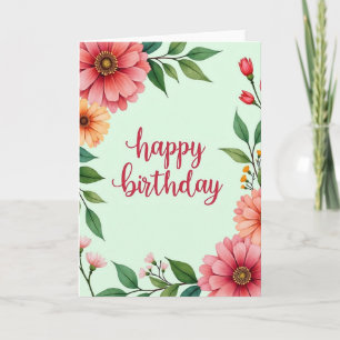 Elegant Mint Birthday Card