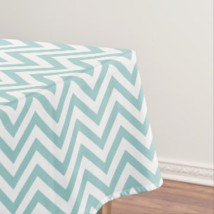 Elegant Mint Chevrons Pattern Tablecloth
