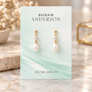 Elegant Mint Custom Jewellery Earring Display Card