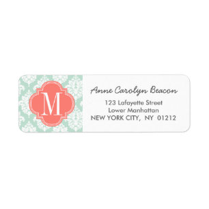 Elegant Mint Damask Personalised