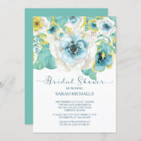 Elegant Mint & Gold Floral Bridal Shower