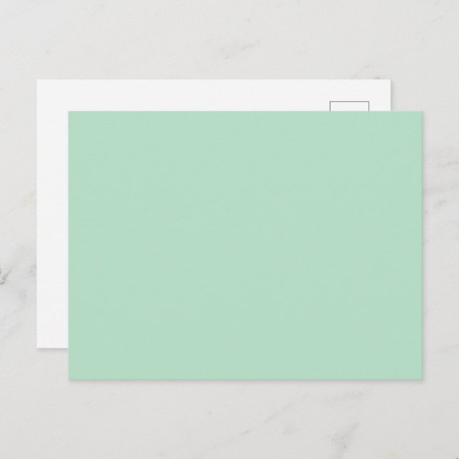 Elegant Mint Green Announcement Postcard (Front/Back)