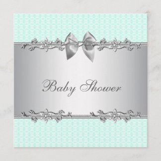 Elegant Mint Green Baby Shower Invitation